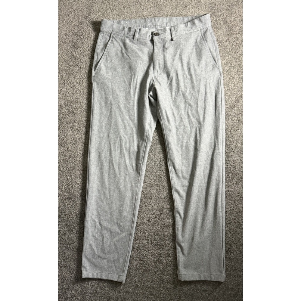 Zara Man Grey Slim Fit Stretch Trousers Pants Size 32 x 28 Heathered Business